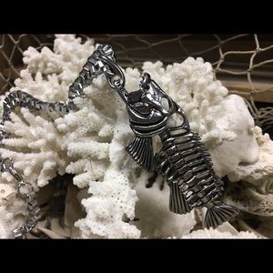 FIsh Bone Metal Necklace
